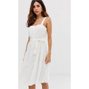 ASOS Vero Moda Button Through White Midi Dress